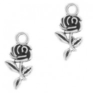 Metal charm Flower 20x10mm Antique silver